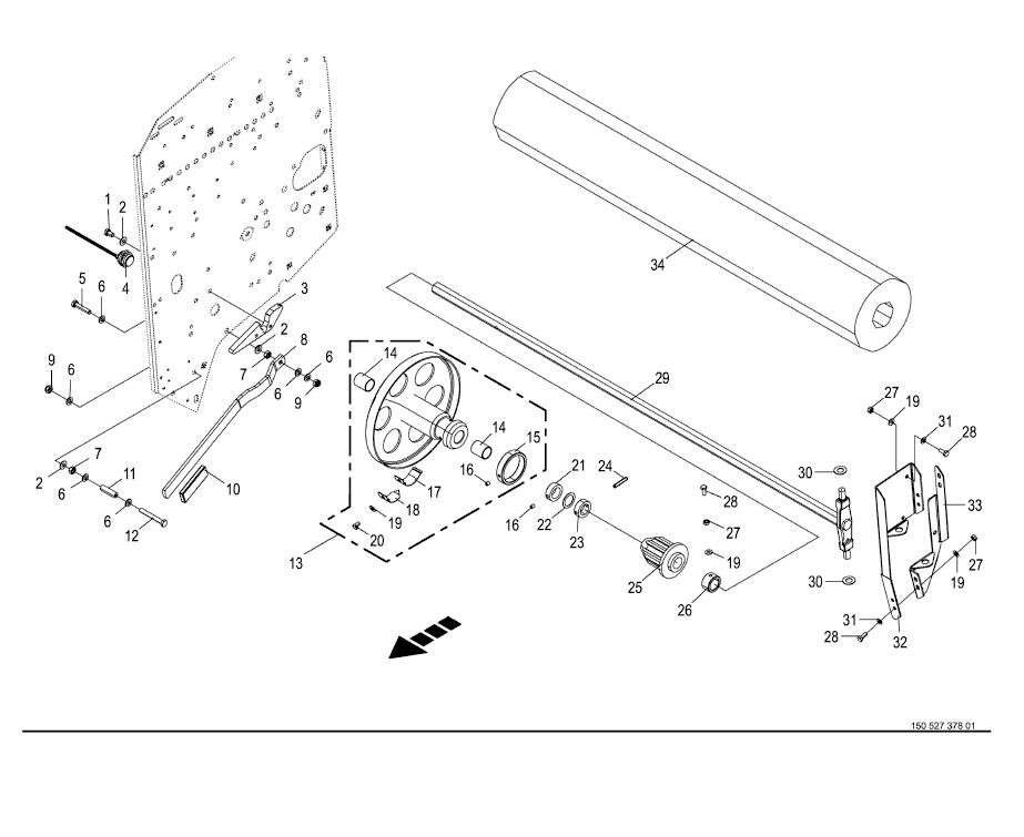 Swivelling device - foil binding