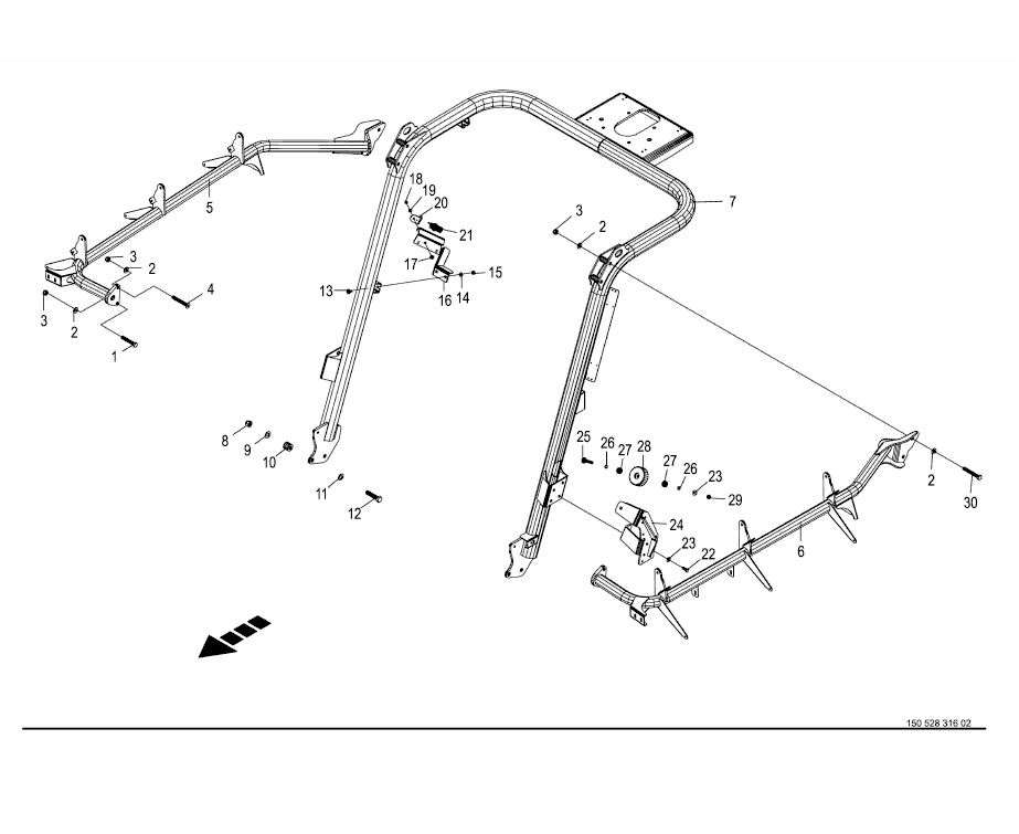 Tubular cross beam