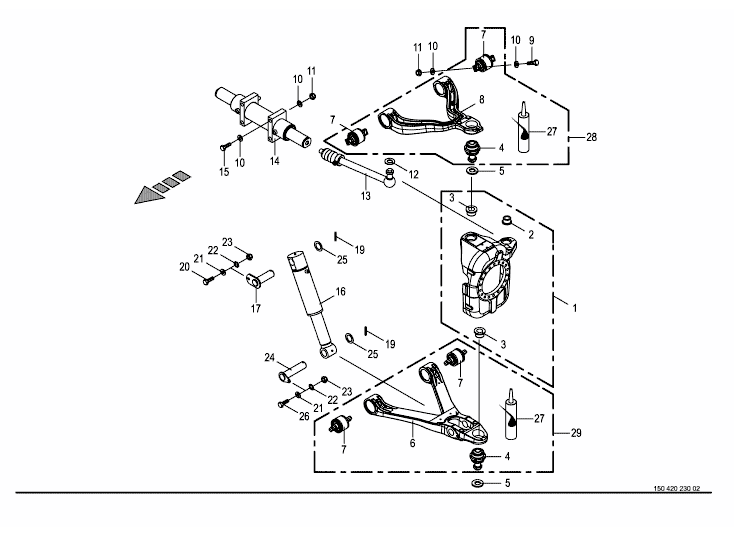 Steering axle