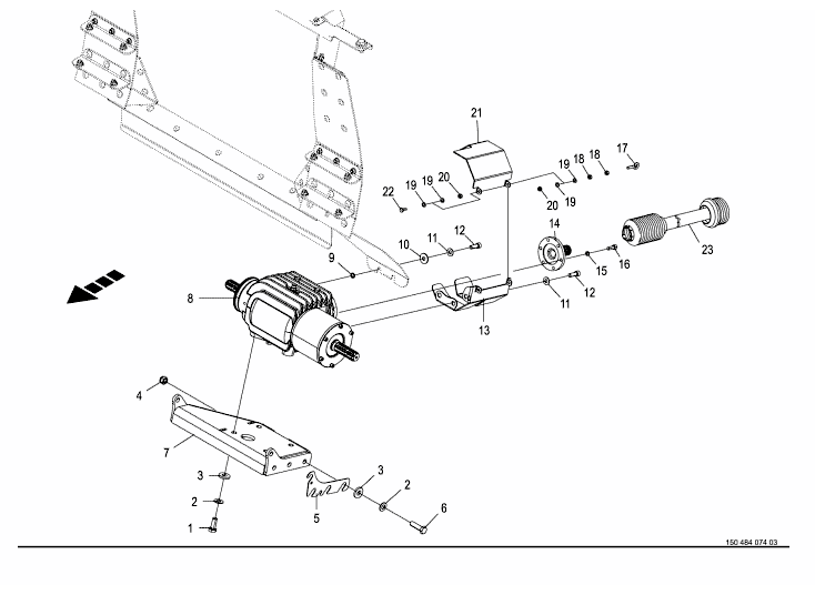 Drive pivoting frame -750mm