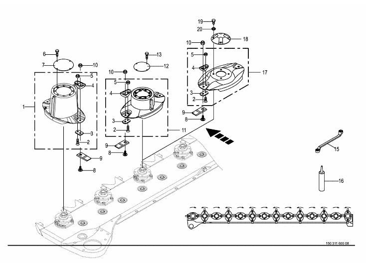 Blade fastening