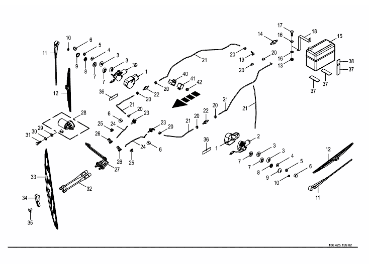 Cabin - windscreen washer system