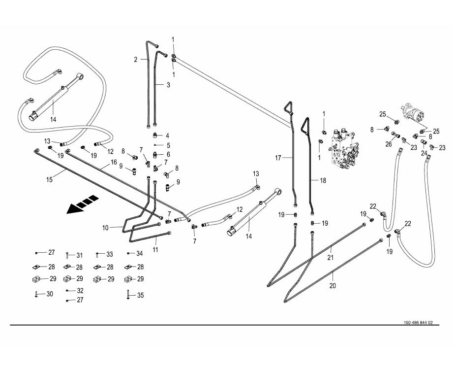 Hydraulik - bord för nätbindningsenhet