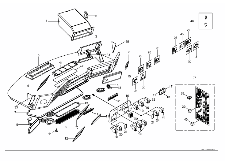 Cab - control panel (roof) / circuit board