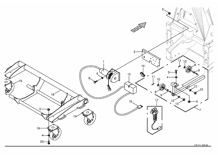 Rope winch / Installation car