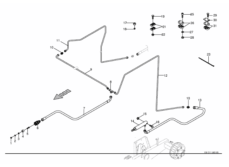 Hydraulic brakes tandem axle