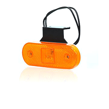 Strands sidomarkeringsljus LED, orange reflex, 12/24V, inkl fäste-image