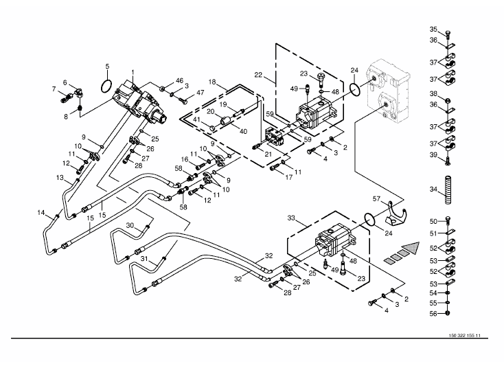 Hydraulics - front attachment / feed rollers