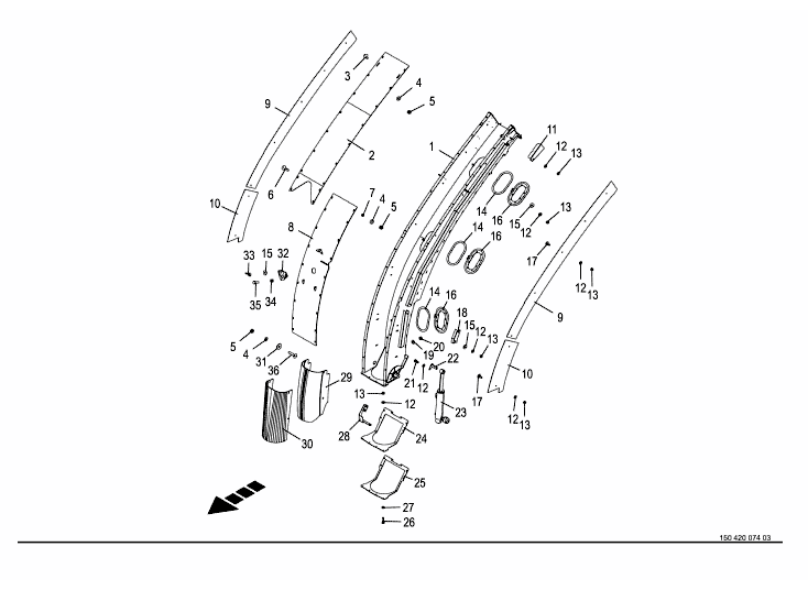 Spout with wear sheets