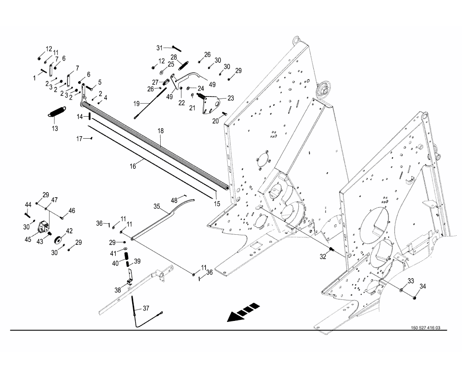 Cutting blade - net wrapping - passive