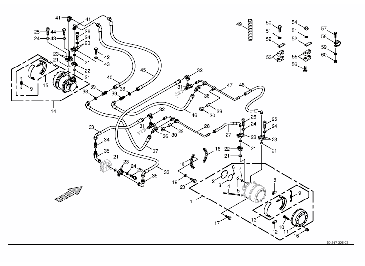 Traction drive wheel engine -front