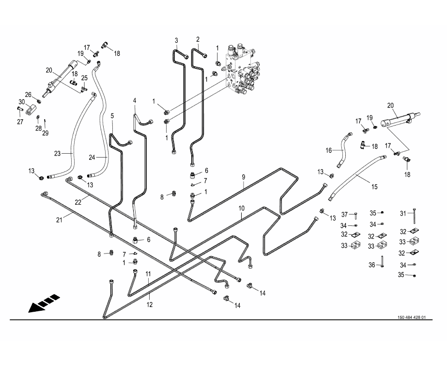 Hydraulik-stöd plastfilms arm