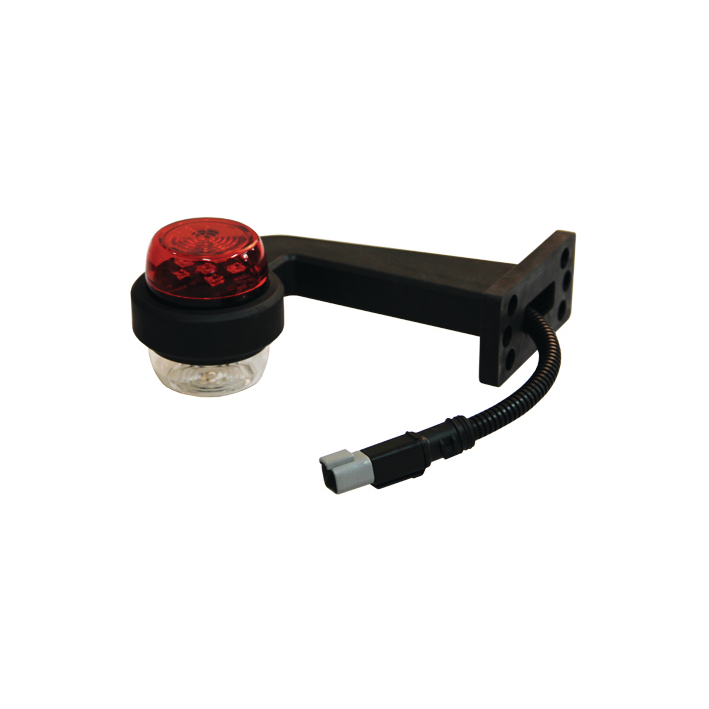 Strands positionsljus, vit/röd LED, lång gummiarm, DT-kontakt, 0,3m kabel, höger-image