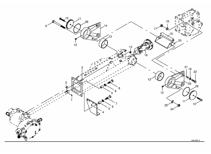 Beam with gearbox