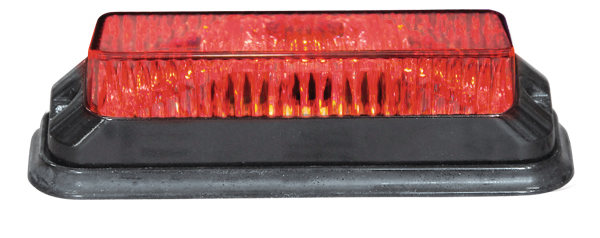 Strands blixtljus, röd LED, 4 Lysioder, klart lampglas, 12/24V, 12W-image