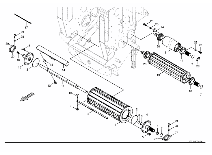 Intake rollers bottom