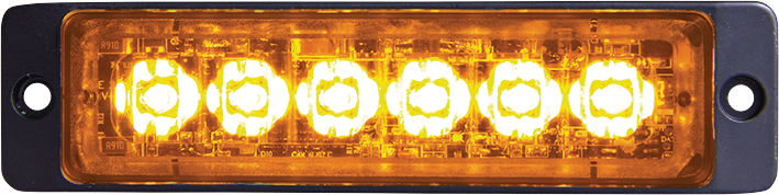 Strands varningsblixtljus Slim 6 orange LED, 12/24 V