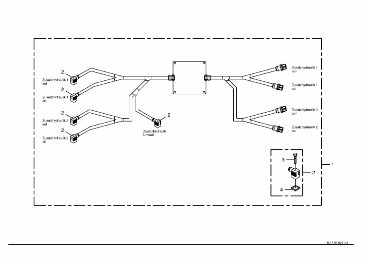 Cable harness - auxiliary hydraulics -optional