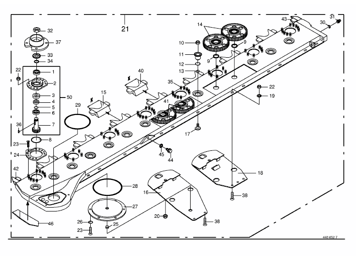 Cutter bar with bearings