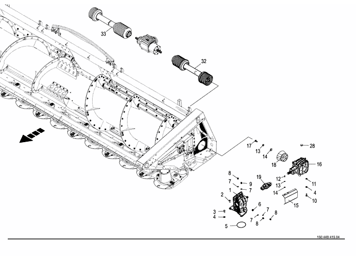 Central driveline - Chopper / Cutter bar