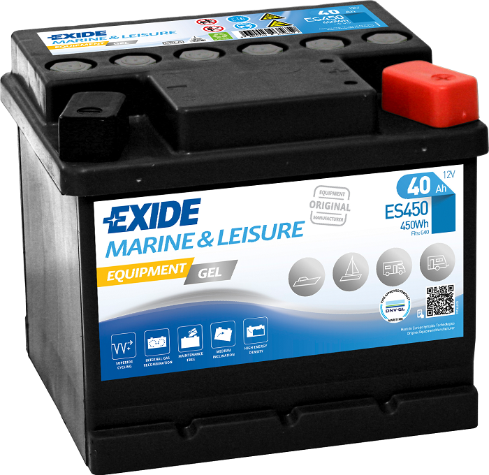 Exide Equipment Marine & Leisure GEL, 12V 40Ah, ES450