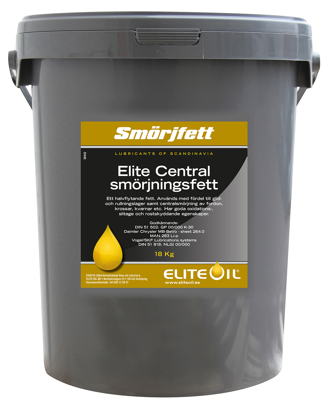 Elite Centralsmörjningsfett 00, 18 kg hink-image