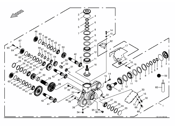 Lower roller gearbox