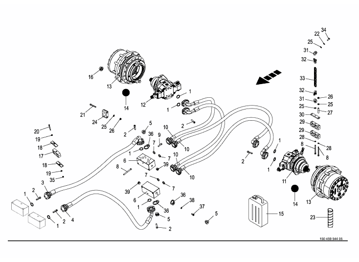 High pressure circuit - 4 wheel drive