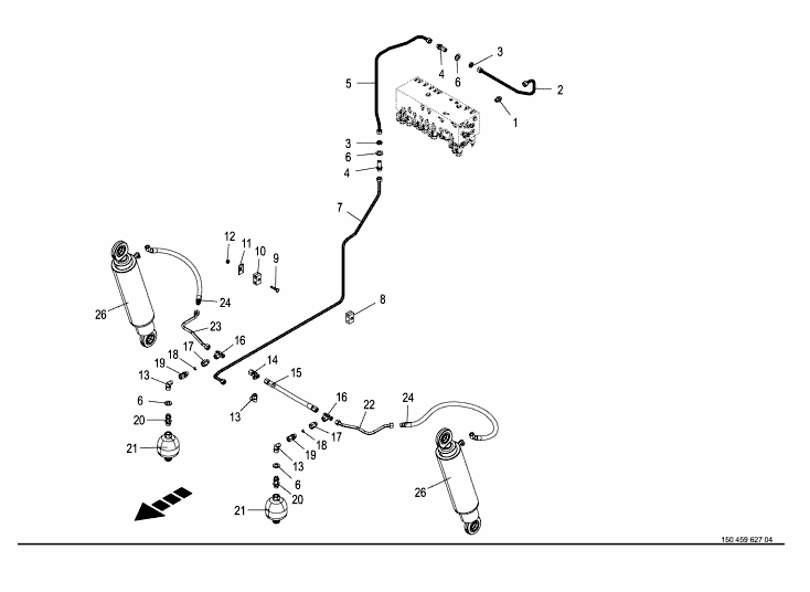 Hydraulik - axelfjädring - fram