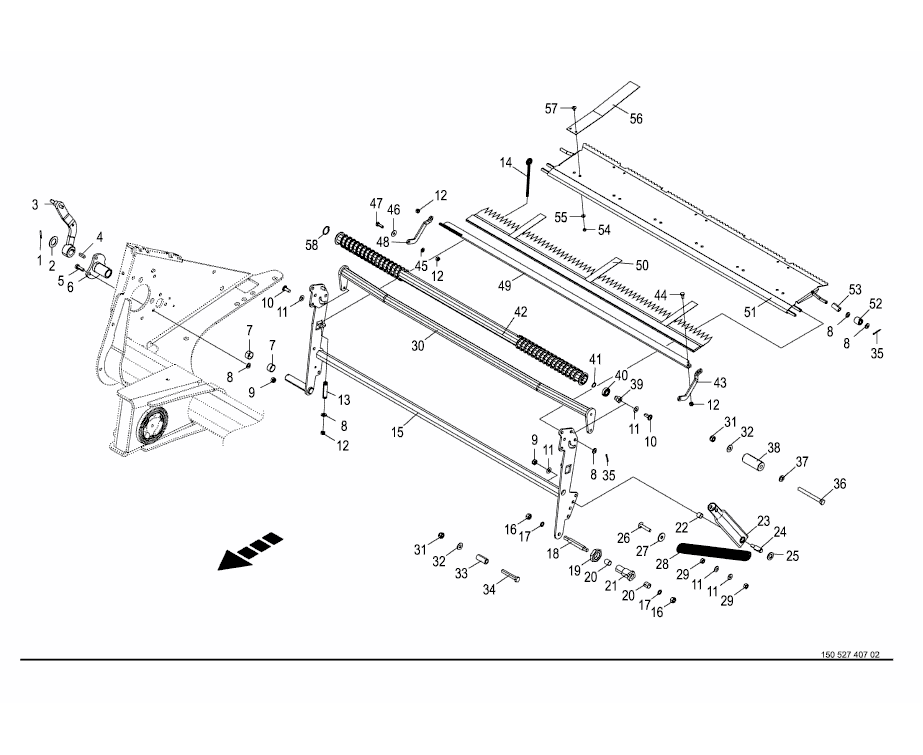 Feed rocker arm - net wrapping - passive