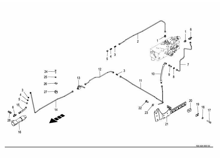 Hydraulics - pressure lines -front