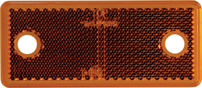 Strands rektangulär reflex, 96x42mm, orange med hål-image