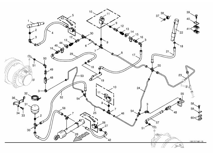 Charge pressure lines - front