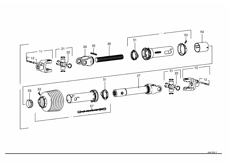 P.T.O shafts -ROLLER gear -below -Walterscheid