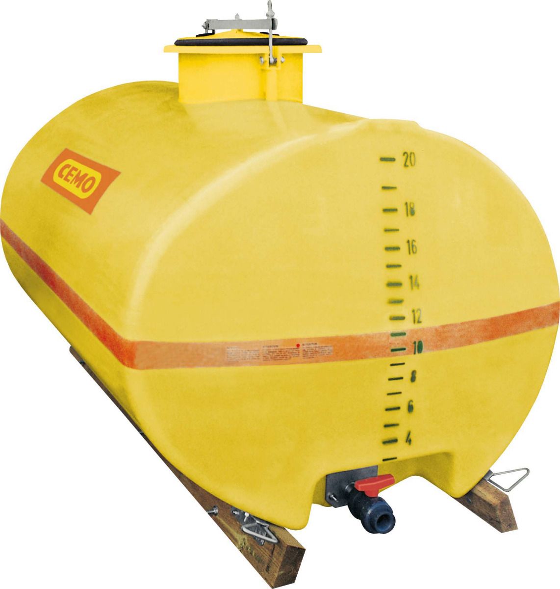 Oval tank av GRP, kort, höghastighet med fördjupning, kupol centrum, 2000 liter