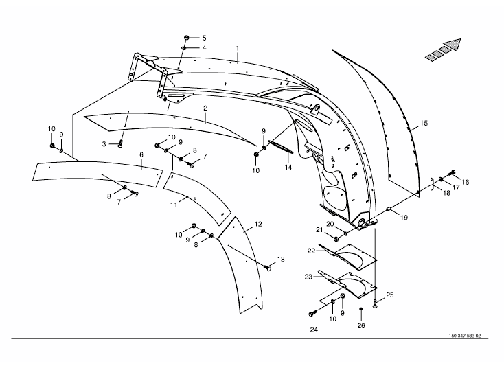 Spout with wear sheets