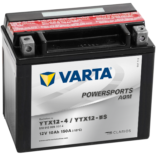 Varta MC AGM YTX12-BS, 12V 10Ah, 510012