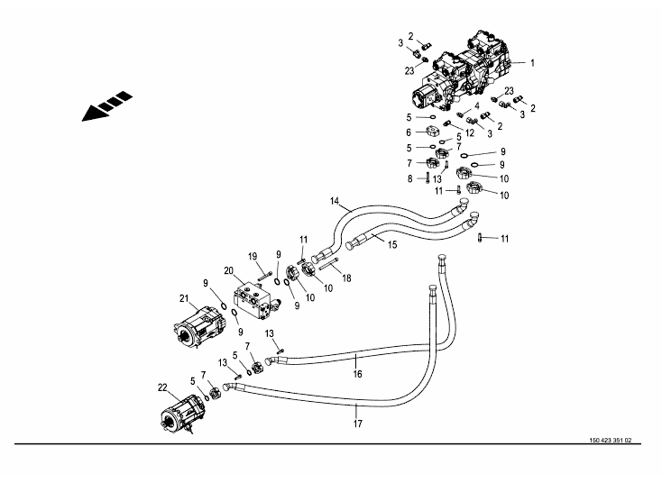 High pressure line drive hydraulics -BIG X 480 / 530