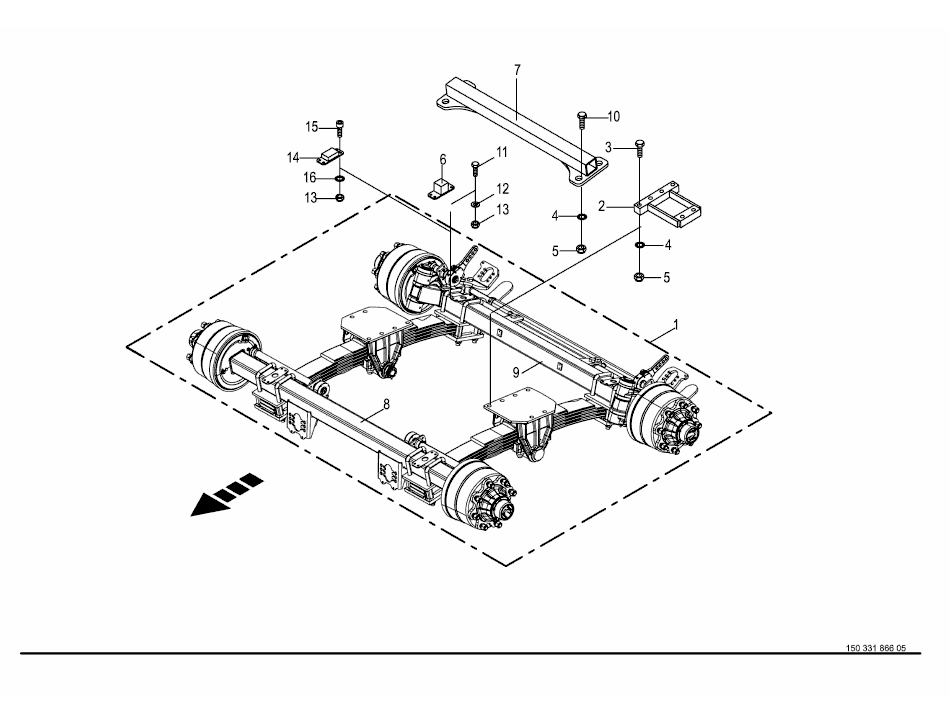 Tandemaxel delar-13 ton